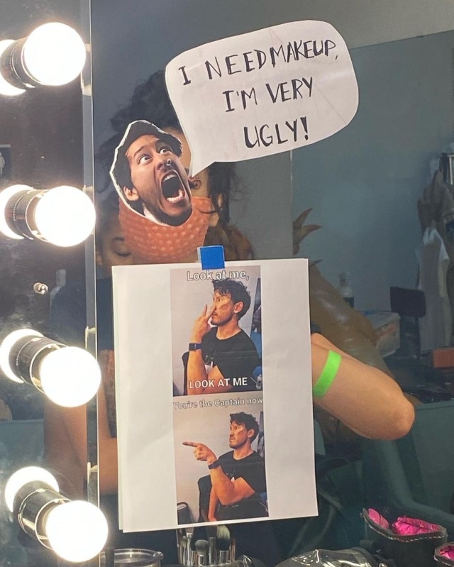 fischyplier:Was the whole set covered in memes? Because that sounds like a fun work environment!From melinayperez’s instagram  Yes it was