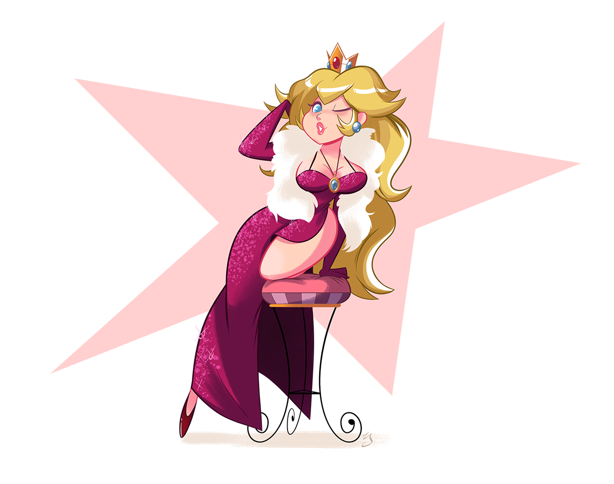 javidluffy:  cheesecakes-by-lynx:  Pinup commission of the fabulous Princess Peach