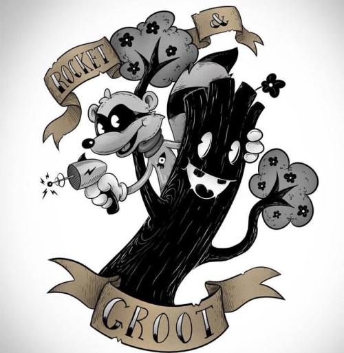 Goofy Galaxies. Rocket and Groot design from 2014.  #rocketraccoon #groot #guardiansofthegalaxy #thr