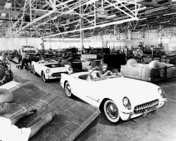 timewastingmachine:  1953 Chevrolet Corvette assembly line 