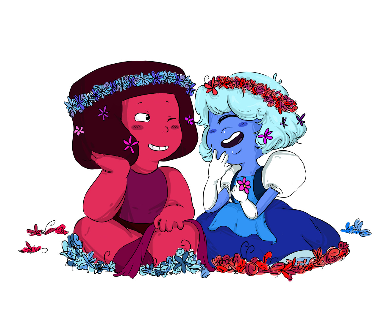 rupphiiire:  kira-97:  Some cuties with flower crowns  Kira, how do you do it, you