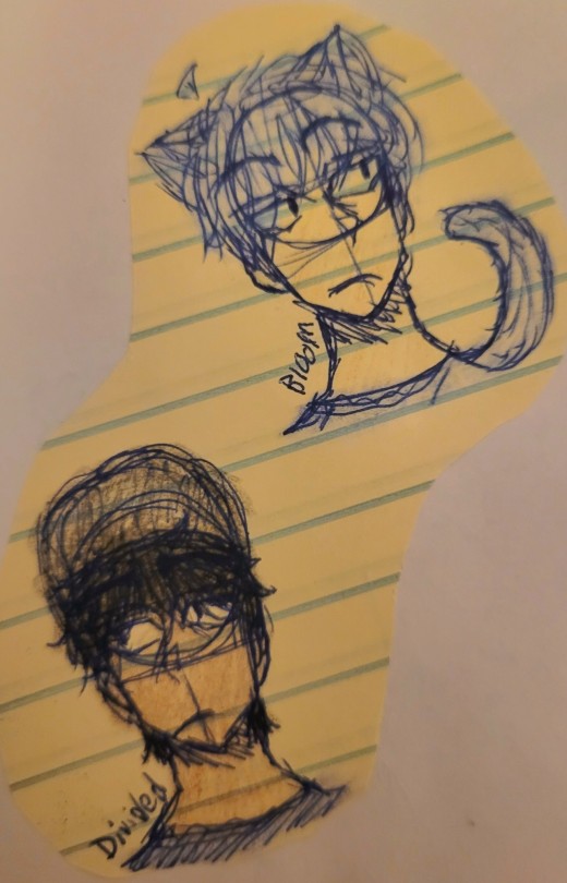 I Drew The YouTubers Bloom And Divided, During My French Final, But I Didn't Have Enough Time For Dyso