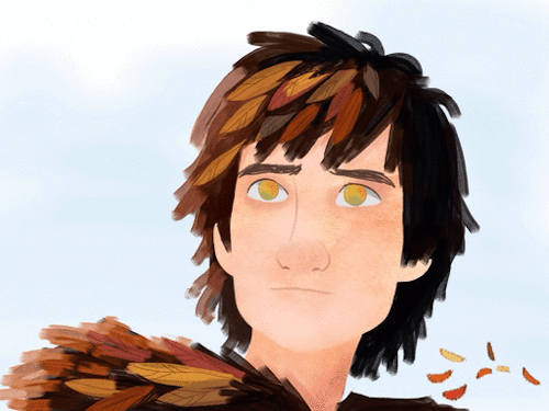 i-have-serious-brainfreeze:  even though it’s summer I drew some autumn Hiccups(animated badly with an iPad)