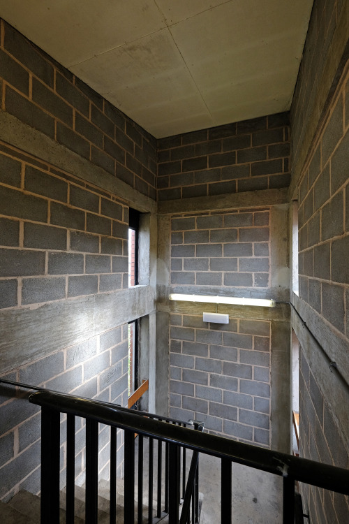 scavengedluxury: Strangely unfinished stairwell in the Royal Infirmary car park. Leicester, October 