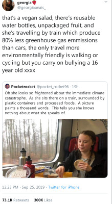 a-can-of-mountain-jew:  thebisquid:  itshardtoactnormal: I can’t believe people are mad about a 16-year-old girl   wanting the earth to get better  Also - What is she supposed to do, motherfucker? Teleport?? Spontaneously develop the ability to fly