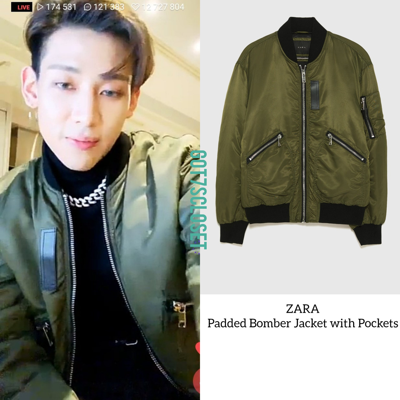 zara padded bomber jacket