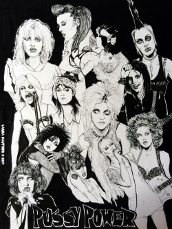Thecavalcadeofperversion:  Some Badass Ladies Of Rock ‘N Roll!Art By Laura Gauthiermicron