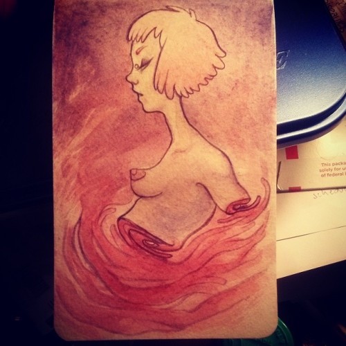 h-scribbler:  Messing with gouache.  Trying out this posting from Instagram thing and it goes to my 