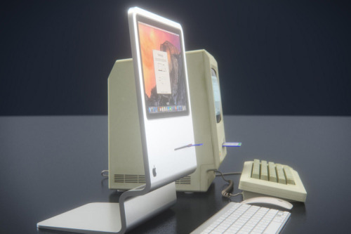 digitalramen:  German designers released this update on the original Macintosh, which features the same casing of an iPhone and the power of a MacBook Air.