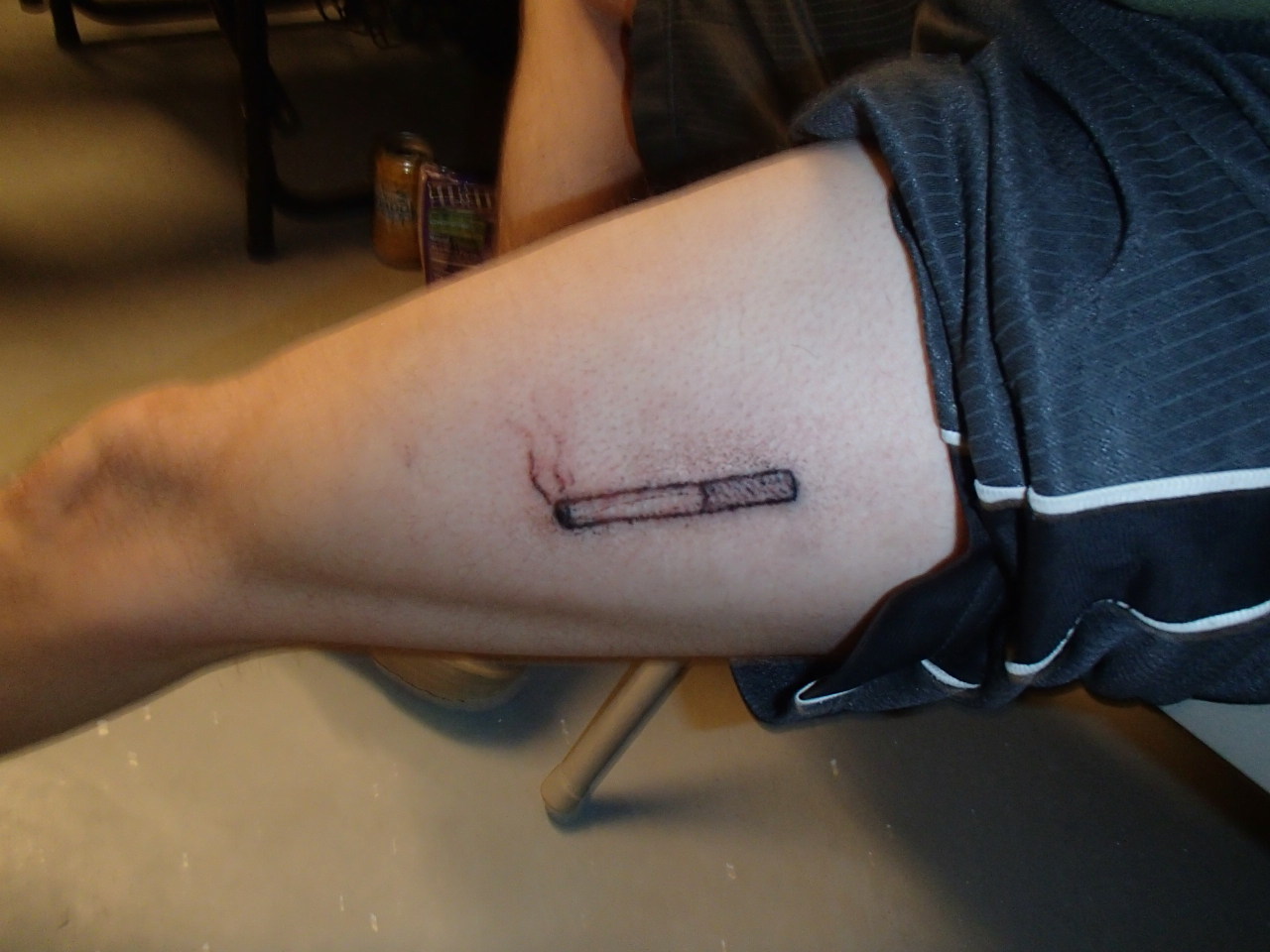 Stick and poke tattoo with pen ink