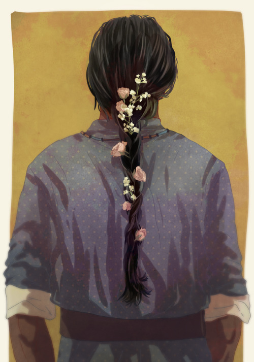 themightynyunyi:let me put flowers in charles’ hair!!