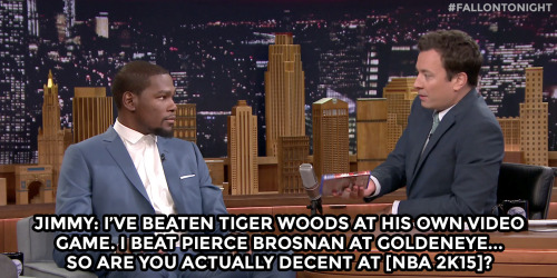 fallontonight:  Kevin Durant doesn’t play as himself in NBA 2K15…