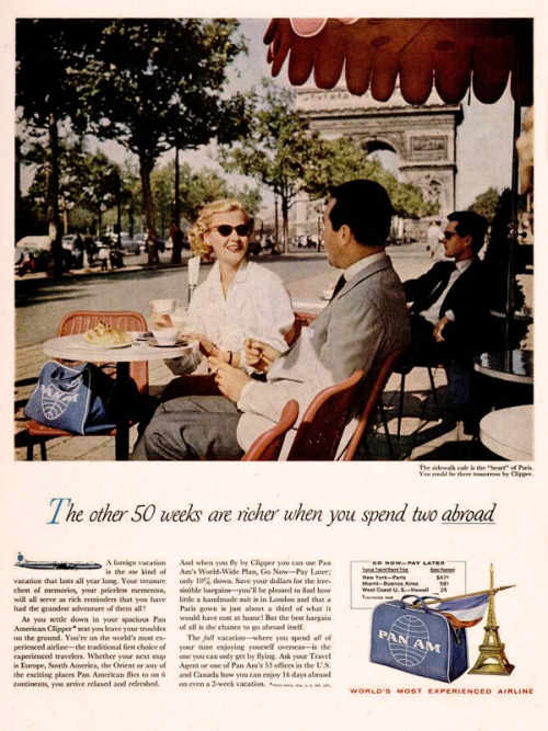 dandyads:  Pan American Airlines, 1958