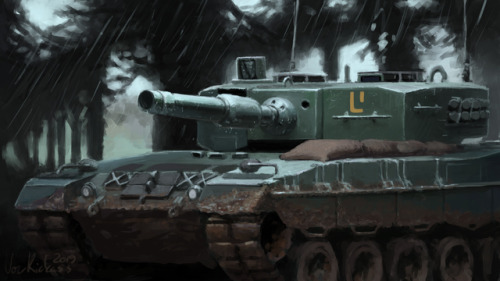 Rainy Forest Containing A Leopard 2, Made For Artyrambles.