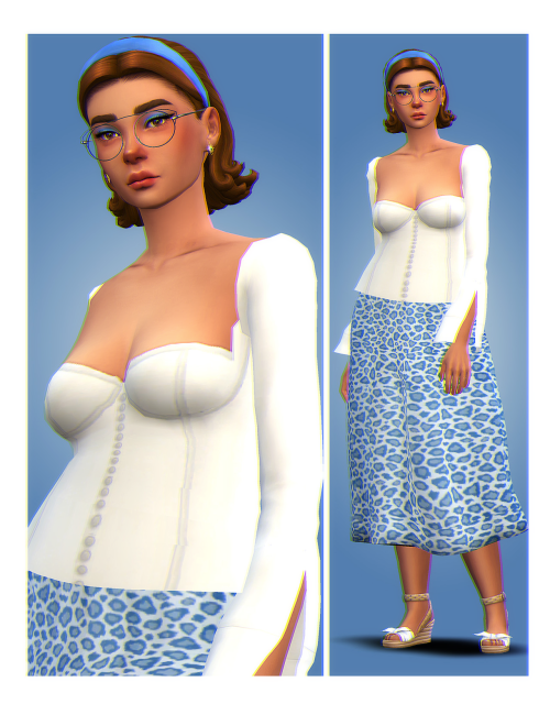 hair | top | skirt | wedges | glasses | earrings | eyeshadowthanks to all the amazing cc creators: @