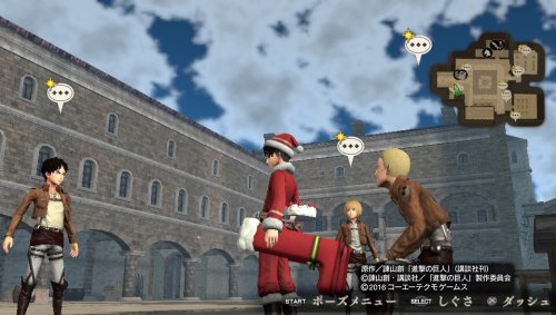 Santa Levi has arrived~Full set of the “Christmas” DLC costumes!  More on the SnK Playstation game  !