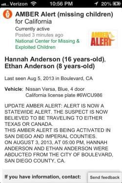 m-4rci:  THERE’S AN AMBER ALERT IN CALIFORNIA.