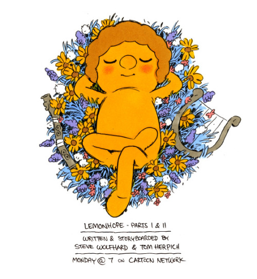 Lemonhope promo by writer/storyboard artist Tom Herpich from Tom:  TWO new Adventure Times this Monday- sort of! Lemonhope returns in a two-parter written and storyboarded by Steve Wolfhard and myself. You’ll laugh, you’ll cry, things’ll change,