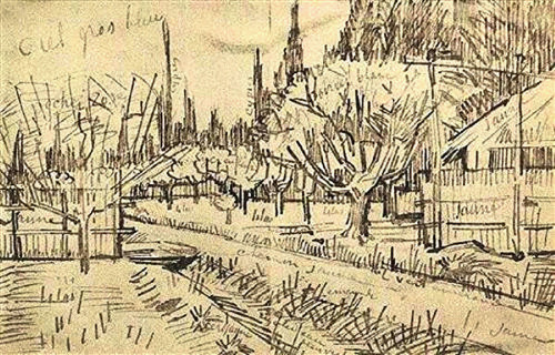 proleutimpressionists:  64 days in heaven and hell (27)SpringVan Gogh wanted to paint the view of the entrance of a Provençal orchard in the Cloisonnist style developed by Bernard and Anquetin.An excerpt from what he wrote to his friend Émile Bernard