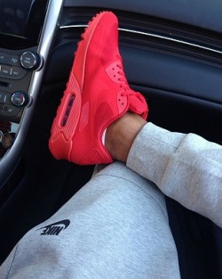 livedreamcom:  Nike sportswear red sneakers trousers on We Heart It http://weheartit.com/entry/117054849/via/squeeze_life_lemons