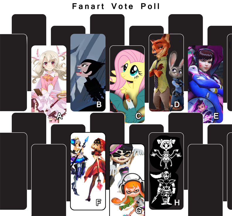 Vote on as many favorite characters you want to be created for the community art