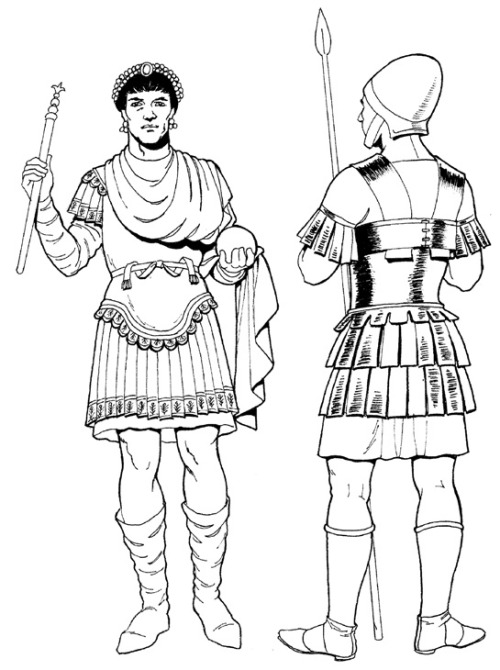 sartorialadventure: Byzantine clothing from a Tom Tierney coloring book The Byzantine Empire, also r