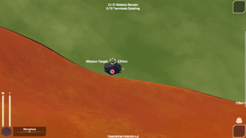 A Comm Array building floating 2354m away from the player.