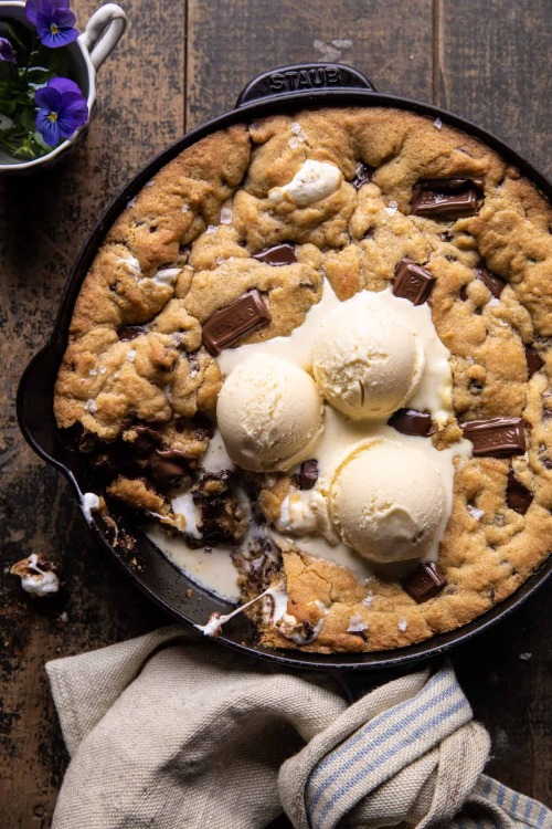 delta-breezes:S'mores Stuffed Chocolate Chip Skillet Cookie | Half Baked Harvest 