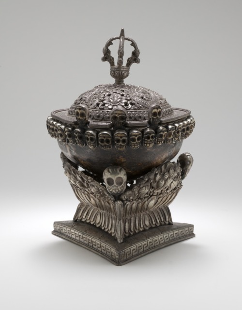 Skullcup with Lid and StandEastern Tibet, Kham region, Derge(?), circa 1900-1950Furnishings; Service