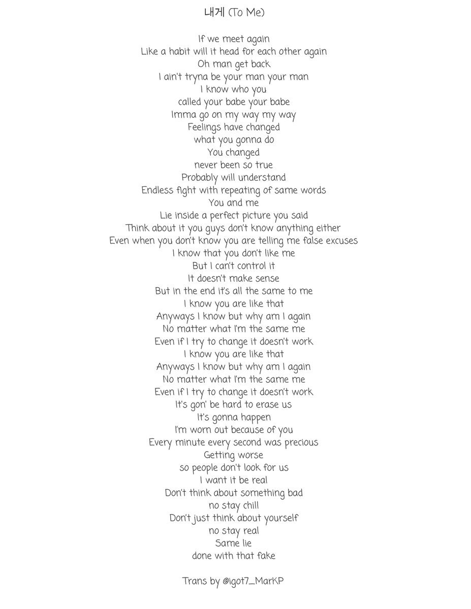 on X: [ENG] GOT7 - Paradise Lyrics  / X