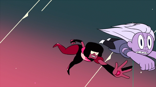 Some great frames from when Garnet threw Amethyst in “Laser Light Cannon”