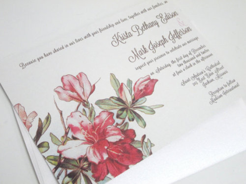 Floral wedding invitation by Anista Designs