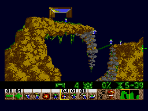 Lemmings Diary — Taxing Level 7 Sega Version - Jump down!