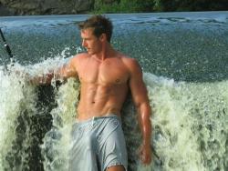 hunternprey:  Frolicking in a mountain stream….God I would love to get a taste of that! 