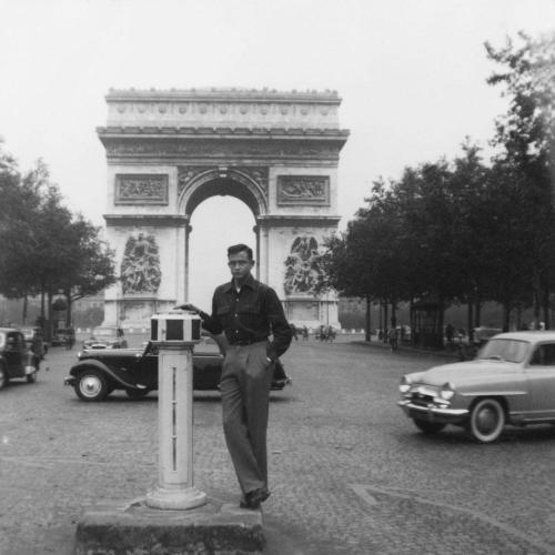 rockincountryblues: Johnny Cash in Champs-Elysées, Paris, France, 1952