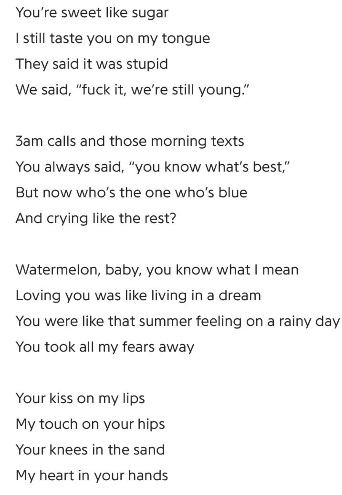 Sugar lyrics