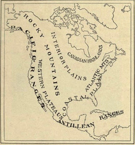 “Chief topographic divisions of North America.” Elements of geology. 1911.