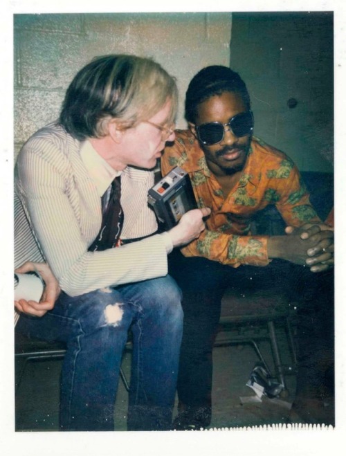 spiritof1976: Andy Warhol &amp; Stevie Wonder.