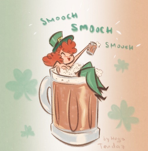Two quickie sketches to celebrate less then 100 days until Summer and St Patrick’s