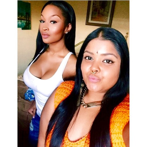 longh4irdntcare:  Me and bae. 👭💕 Our melanin doe. ☺️ #BlackOut