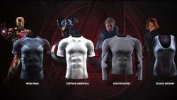 thecostumetrailer:  The Baltimore-based sports apparel maker, Under Armour teamed up with Marvel Studios and costume designer Alexandra Byrne to create seamless baselayer garments for each of the main characters in “Avengers: Age of Ultron.”Under