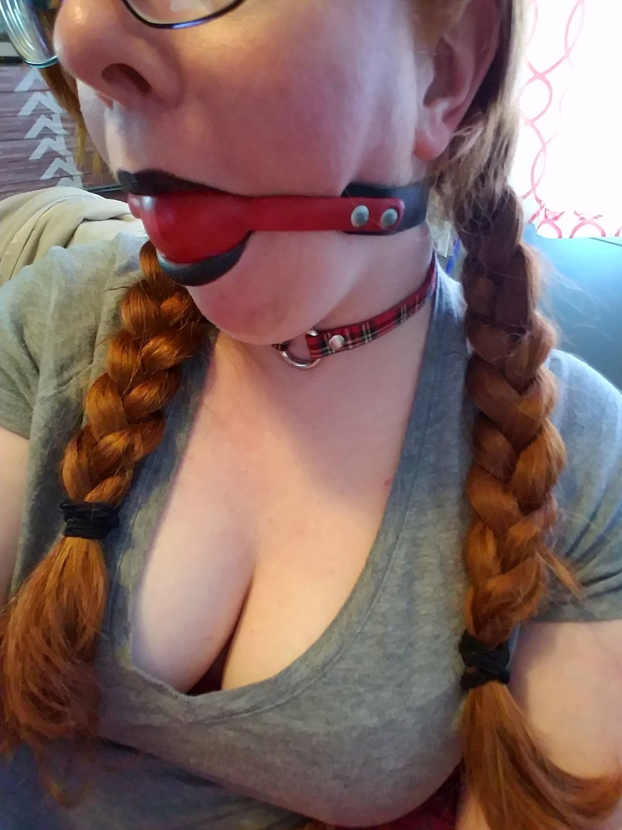 amateurgags:  manic-pixie-ginger-slut:Enjoying my day off. Drooling from more than