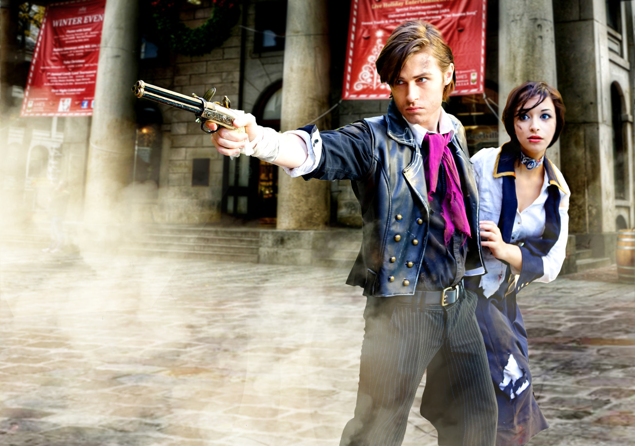 aicosu:  Aicosu as battle damaged Booker Dewitt and Elizabeth from Bioshock Inifite