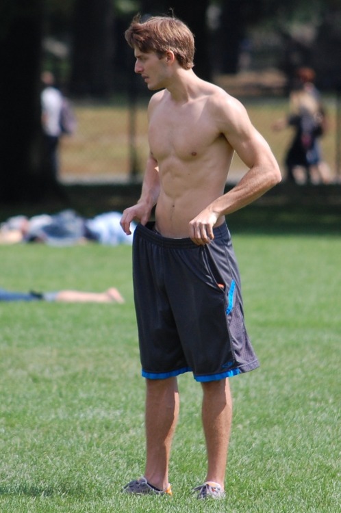 Shirtless in Central Park, NYC