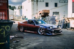 hirocimacruiser:  Aussie S13 180SX Silvia powered by an RB20DET. Owner drifts it as well. Wheels are Work VS-KF. 