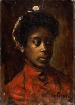 afro-textured-art:  Portrait of a woman.Pierre Alexis (1872—1932)Description (Young black woman, dressed in high-necked blouse, turned three-quarters to the right.)  Location: Musée des Beaux-Arts.  Source: [culture.gouv.fr]
