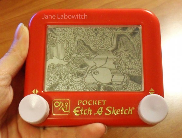 dorkly:  Etch-a-Sketch Charizard Something tells me Earthquake would be super effective