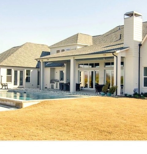Concrete Pavers Patio In DallasPatio - Large Modern Backyard Concrete Paver Patio Idea With No Cover