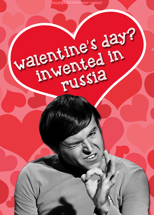 The crew of the USS Enterprise wishes you a happy Valentine’s Day!Credits for Uhura