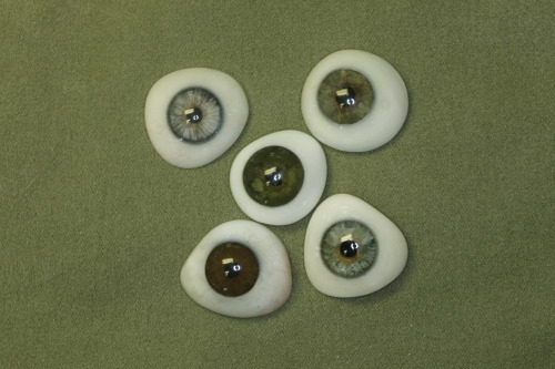 Artificial Eyes 1: These are hand painted eyes that an ocularist office made for ONE patient over he